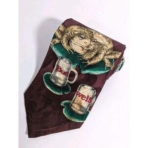 Vintage Budweiser Frogs Neck Tie 1995 Anheuser Busch Genuine Collection USA Made